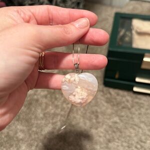 Flower agate crystal necklace